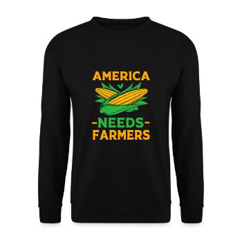 Farmer Farmer Farmer's Wife Farm - Unisex Sweatshirt - black - Front - Alina (178cm) & Michal (187cm)
