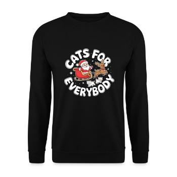 Weihnachten Katzen Katzendame Katzenmama Lustig - Unisex Pullover - Schwarz - Vorne - Alina (178cm) & Michal (187cm)