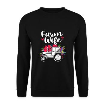 Farmer Farmer Farmer's Wife Farm - Unisex Sweatshirt - black - Front - Alina (178cm) & Michal (187cm)