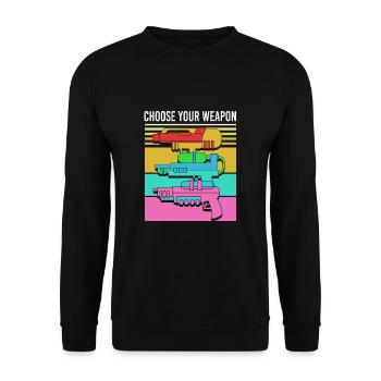 Wasserpistole - Unisex Pullover - Schwarz - Vorne - Alina (178cm) & Michal (187cm)