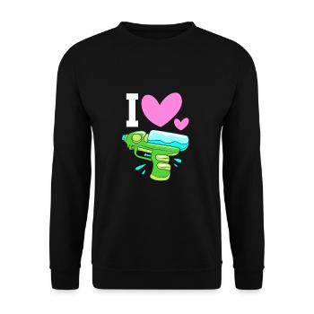 Wasserpistole - Unisex Pullover - Schwarz - Vorne - Alina (178cm) & Michal (187cm)