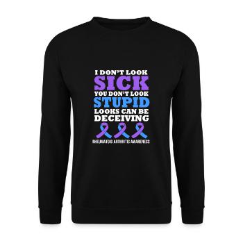 Rheuma Arthritis - Unisex Pullover - Schwarz - Vorne - Alina (178cm) & Michal (187cm)