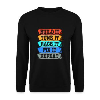 Autofahrer - Unisex Pullover - Schwarz - Vorne - Alina (178cm) & Michal (187cm)