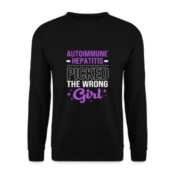 Autoimmunkrankheit - Unisex Pullover - Schwarz - Vorne - Alina (178cm) & Michal (187cm)