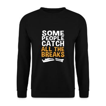 Broken Arm Bone Fracture - Unisex Sweatshirt - black - Front - Alina (178cm) & Michal (187cm)