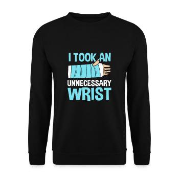 Broken Arm Bone Fracture - Unisex Sweatshirt - black - Front - Alina (178cm) & Michal (187cm)