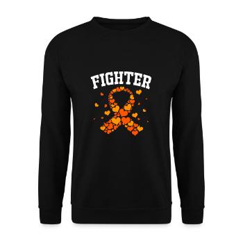 Leukemia Awareness - Unisex Sweatshirt - black - Front - Alina (178cm) & Michal (187cm)