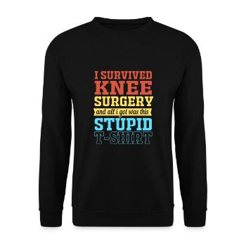 Knie Operation - Unisex Pullover - Schwarz - Vorne - Alina (178cm) & Michal (187cm)