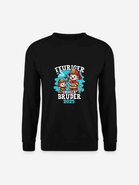 Feuriger Großer Bruder 2025 Feuerwehr - Unisex Pullover - Schwarz