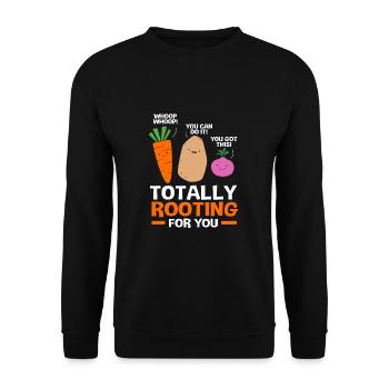 Karotte Gemüse - Unisex Pullover - Schwarz - Vorne - Alina (178cm) & Michal (187cm)