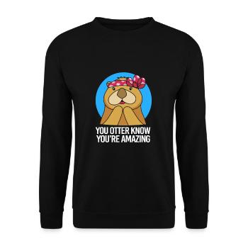 Otter - Unisex Pullover - Schwarz - Vorne - Alina (178cm) & Michal (187cm)