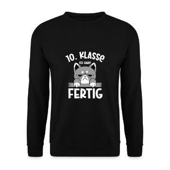 10. Klasse Geschafft Absolvent Schulende Abschluss - Unisex Pullover - Schwarz - Vorne - Alina (178cm) & Michal (187cm)