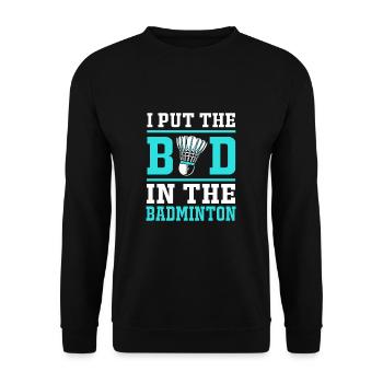 Badminton - Unisex Sweatshirt - black - Front - Alina (178cm) & Michal (187cm)