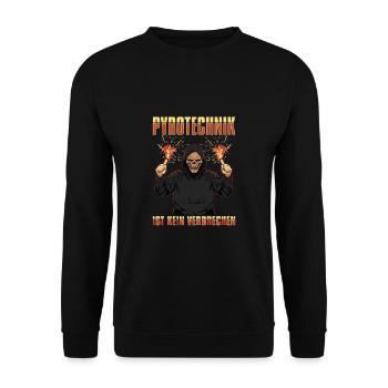 Pyrotechnik ist kein Verbrechen - Unisex Pullover - Schwarz - Vorne - Alina (178cm) & Michal (187cm)