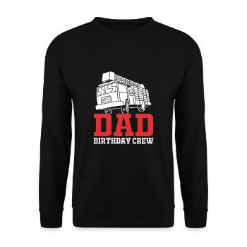 Feuerwehrauto Kindergeburtstag - Unisex Pullover - Schwarz - Vorne - Alina (178cm) & Michal (187cm)
