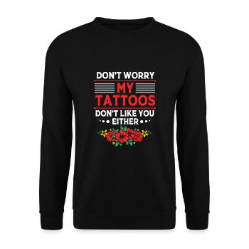 Tattoo Artist Tattoo Artist Tattooed Tattoo - Unisex Sweatshirt - black - Front - Alina (178cm) & Michal (187cm)