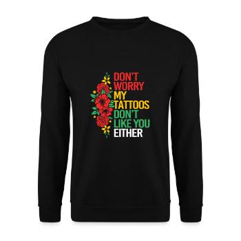 Tattoo Artist Tattoo Artist Tattooed Tattoo - Unisex Sweatshirt - black - Front - Alina (178cm) & Michal (187cm)