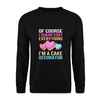Gâteau Tartelette Décoration Gâteau - Sweat-shirt Unisexe - noir - Devant - Alina (178cm) & Michal (187cm)