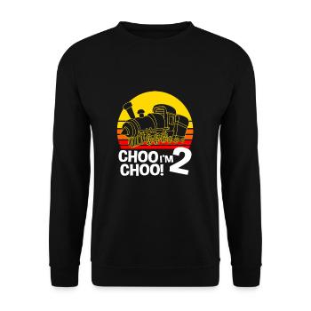 Anniversaire des enfants Train Train Conducteur Locomotive - Sweat-shirt Unisexe - noir - Devant - Alina (178cm) & Michal (187cm)