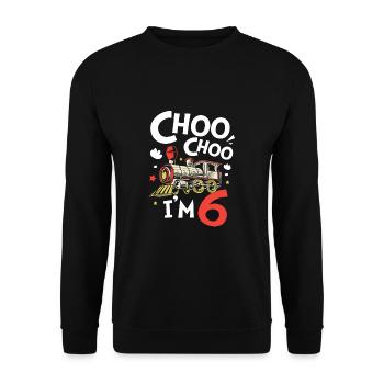 Anniversaire des enfants Train Train Conducteur Locomotive - Sweat-shirt Unisexe - noir - Devant - Alina (178cm) & Michal (187cm)