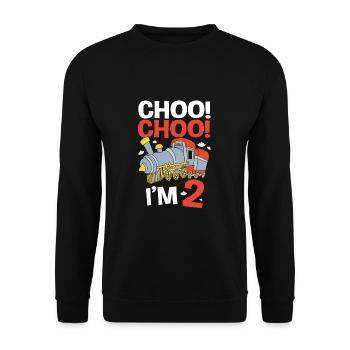 Anniversaire des enfants Train Train Conducteur Locomotive - Sweat-shirt Unisexe - noir - Devant - Alina (178cm) & Michal (187cm)