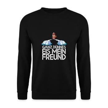 Ganz dünnes Eis mein Freund Eichkätzchen - Unisex Pullover - Schwarz - Vorne - Alina (178cm) & Michal (187cm)