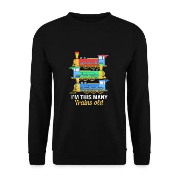 Children's Birthday Train Train Driver Locomotive - Unisex Sweatshirt - black - Front - Alina (178cm) & Michal (187cm)