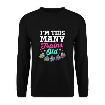 Anniversaire des enfants Train Train Conducteur Locomotive - Sweat-shirt Unisexe - noir - Devant - Alina (178cm) & Michal (187cm)