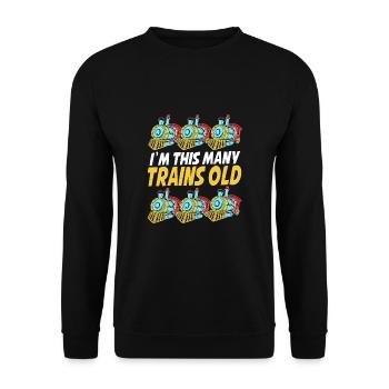 Children's Birthday Train Train Driver Locomotive - Unisex Sweatshirt - black - Front - Alina (178cm) & Michal (187cm)