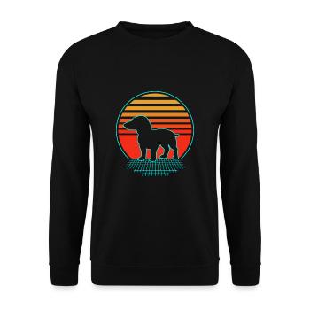 Dachshund - Unisex Sweatshirt - black - Front - Alina (178cm) & Michal (187cm)