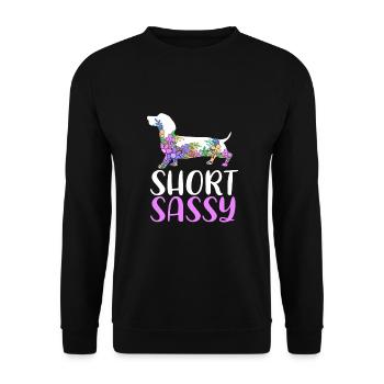 Dachshund - Unisex Sweatshirt - black - Front - Alina (178cm) & Michal (187cm)