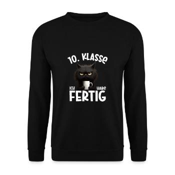 10. Klasse Geschafft Absolvent Schulende Abschluss - Unisex Pullover - Schwarz - Vorne - Alina (178cm) & Michal (187cm)