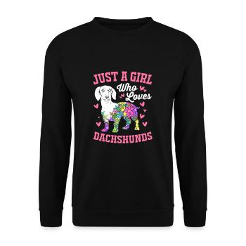Dachshund - Unisex Sweatshirt - black - Front - Alina (178cm) & Michal (187cm)