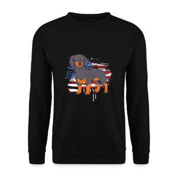 Dachshund - Unisex Sweatshirt - black - Front - Alina (178cm) & Michal (187cm)