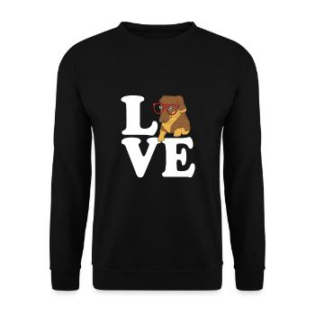 Dachshund - Unisex Sweatshirt - black - Front - Alina (178cm) & Michal (187cm)