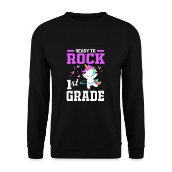 First Year - Unisex Sweatshirt - black - Front - Alina (178cm) & Michal (187cm)