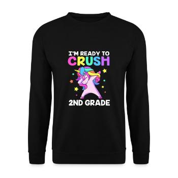 2. Klasse - Unisex Pullover - Schwarz - Vorne - Alina (178cm) & Michal (187cm)