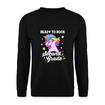 2nd Grade - Unisex Sweatshirt - black - Front - Alina (178cm) & Michal (187cm)
