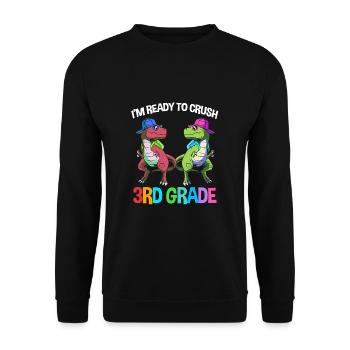 3rd Grade - Unisex Sweatshirt - black - Front - Alina (178cm) & Michal (187cm)