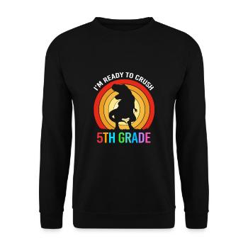5. Klasse - Unisex Pullover - Schwarz - Vorne - Alina (178cm) & Michal (187cm)