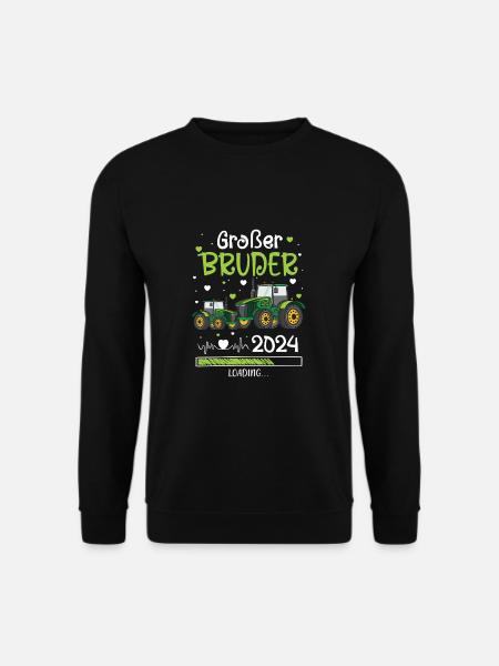 Ich Werde Großer Bruder 2024 Traktor - Unisex Pullover - Schwarz