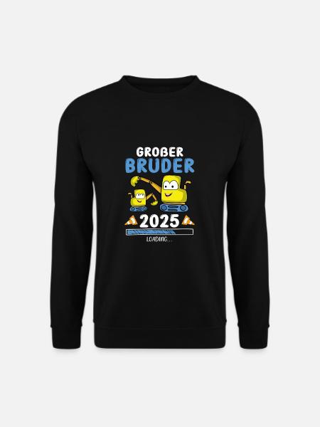 Großer Bruder 2025 Bagger Geschwister - Unisex Pullover - Schwarz