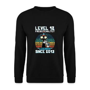 Level 12 Freigeschaltet Legendär Seit 2013 - Unisex Pullover - Schwarz - Vorne - Alina (178cm) & Michal (187cm)