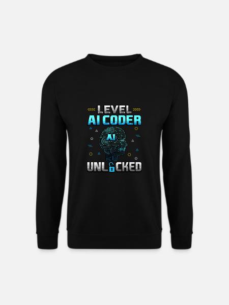 Level KI-Programmierer freigeschaltet - Unisex Pullover - Schwarz