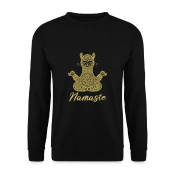 Namaste Lama Mandala Yoga Meditation - Unisex Pullover - Schwarz - Vorne - Alina (178cm) & Michal (187cm)