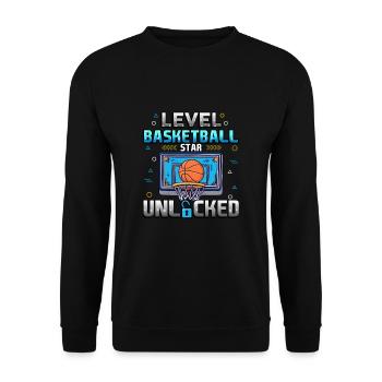Level Basketballstar freigeschaltet - Unisex Pullover - Schwarz - Vorne - Alina (178cm) & Michal (187cm)