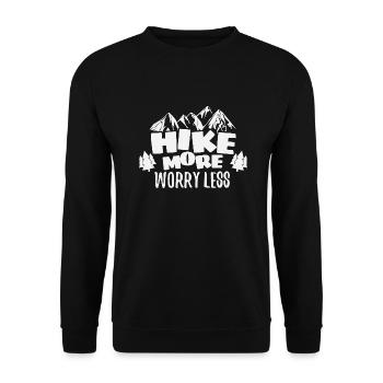 Plus de randonnée - cadeau moins inquiétant - Sweat-shirt Unisexe - noir - Devant - Alina (178cm) & Michal (187cm)