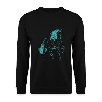 Pferd - Unisex Pullover - Schwarz - Vorne - Alina (178cm) & Michal (187cm)