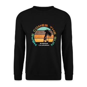 Sun Retro Vintage Design - Unisex Sweatshirt - black - Front - Alina (178cm) & Michal (187cm)