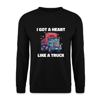 I've got a heart like a truck Western Sunset - Unisex Sweatshirt - black - Front - Alina (178cm) & Michal (187cm)